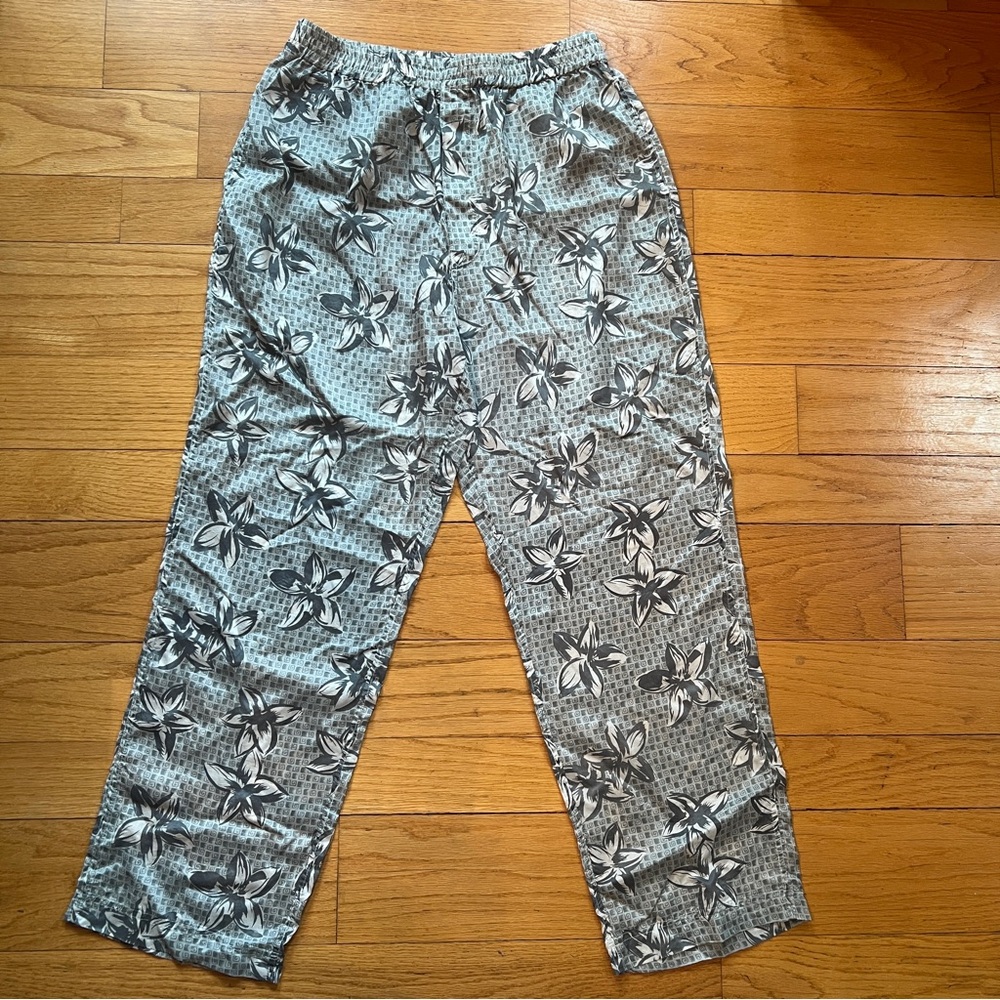 Women's Floral Cropped Silk Blend Pants